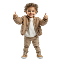 Cheerful Smiling Kid Showing Thumbs Up for Positive Vibes on transparent background png