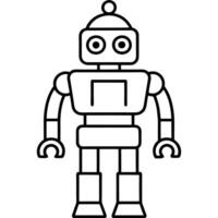 AI Robot Line Art Illustration, Futuristic Technology Design vector