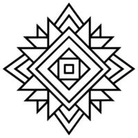 Aztec Geometric Pattern Line Art Illustration vector