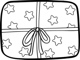colorida presente caixa com estrelas e fita coloração imagem png