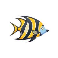 Angelfish fish isolated flat illustration on white background vector