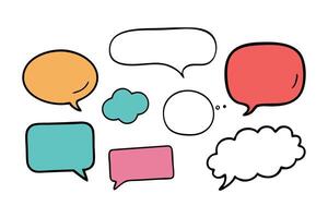 Empty speech bubble. Cartoon text box for message, comic white talk sticker set flat illustration on white background vector