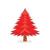 Red Cedar tree isolated flat illustration on white background vector