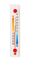 White Thermometer and Hygrometer Displaying Room Temperature and Humidity photo