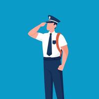 Security guards back view isolated flat illustration vector