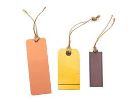 Empty shopping tag template. Isolated on white photo