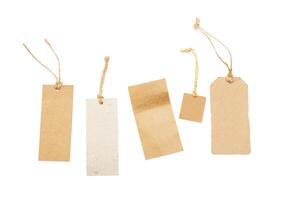 Empty shopping tag template. Isolated on white photo