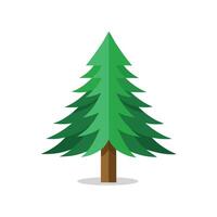 Pine tree isolated flat illustration on white background. vector