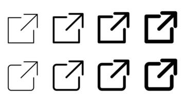 External link icon set. hyperlink symbol. link icon Web UI design. Isolated symbols on white background. vector