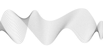 Black wave lines on white abstract background. vector