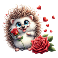 Funny Valentine Hedgehog Sublimation png