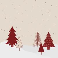 The Cute Red Christmas Tree with Different Style vector