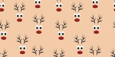 Seamless Pattern a Cute Reindeer Face vector