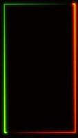 Neon neon square frame on black background video