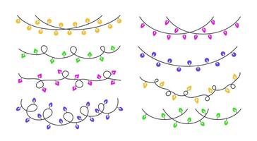 Set of Christmas garland. Design element. Flat illustration vector