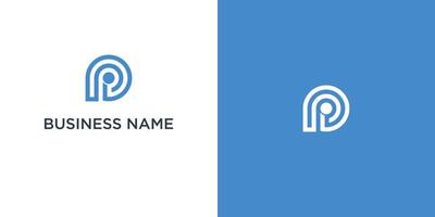 Initial IP logo design template illustration vector