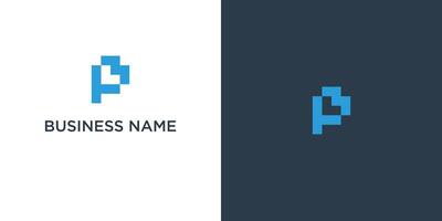 Letter P with tech modern logo design template vector