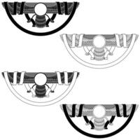 Zoroastrian winged solar disk with ribbon vector