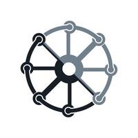 chain connection circle icon logo template illustration design vector