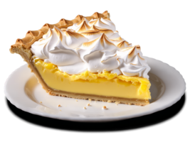 Lemon meringue pie with flaky crust tart lemon filling and meringue topping png