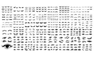Collection of Eyelash and Eye Illustrations - Eyeliner, Eyebrows, and Eyelash Designs vector