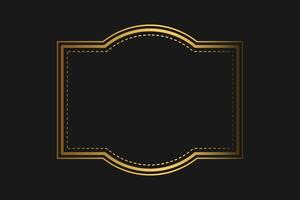 Elegant vintage gold retro frame on black background, with patterns, with empty space . illustration vector