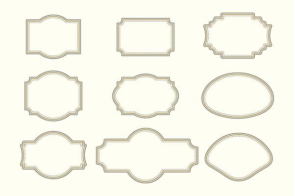 Set of vintage frames, hand drawn . illustration
