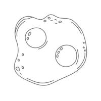 Outline image of fried eggs, a staple breakfast item rich in protein and nutrients. Ideal for menu or poster design, showcasing a healthy, organic meal for a balanced diet vector