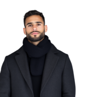 Man in black turtleneck and coat png