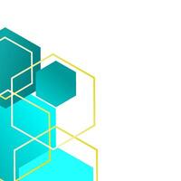 abstract hexagon wave corner for frame vector