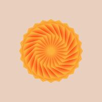 an orange circular object with a spiral pattern vector