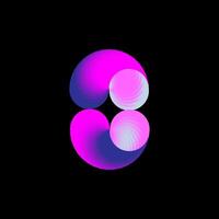 a purple and pink circle with three dots on it vector
