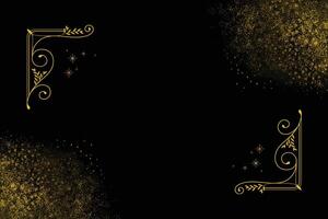 Black Gold Elegant Congratulation Landscape Background. vector