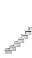 Minimalist staircase with clean lines and modern design isolated on a transparent background, ideal for architectural and interior planning. png