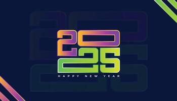 Happy New Year 2025 with the creative concept of number combination. Creative Gradient event banner. vector