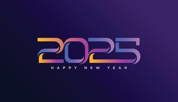 Happy New Year 2025 with the creative concept of number combination. Creative Gradient art banner. vector