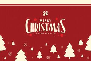 Christmas design background with pine tree decoration on red background. Can be used for greeting cards and packaging design. vector