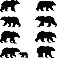 Unique Collection Of Bear Silhouette vector