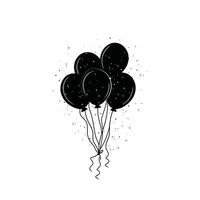 Silhouette of Happy New Year celebratory balloons on a white background vector