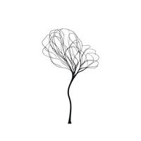 Silhouette of a modern tree with clean lines on a white background vector