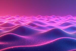 smooth wavy purple surface with glowing pink neon lines creating a flowing futuristic aesthetic photo