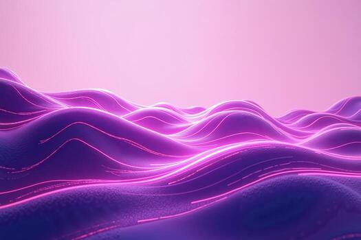 smooth wavy purple surface with glowing pink neon lines creating a flowing futuristic aesthetic photo