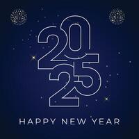 Happy new year 2025 firework background vector