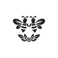 Bees of the highest quality silhouette Icon Set Design vector