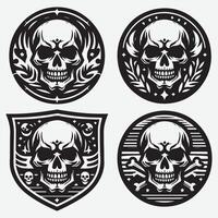 Artistic Skull Silhouettes Clip Art for Unique Display Designs vector