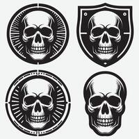 Comprehensive Skull Silhouettes Clip Art for Graphic Design Enthusiasts vector