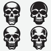 Intricate Skull Silhouettes Clip Art for Unique Branding Projects vector