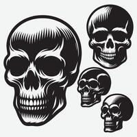 Customizable Skull Silhouettes Clip Art for Unique Branding Projects vector