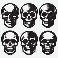 Versatile Skull Silhouettes Graphics for Use in Various Media vector