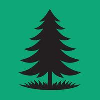 Silhouette of a pine tree,christmas tree. vector